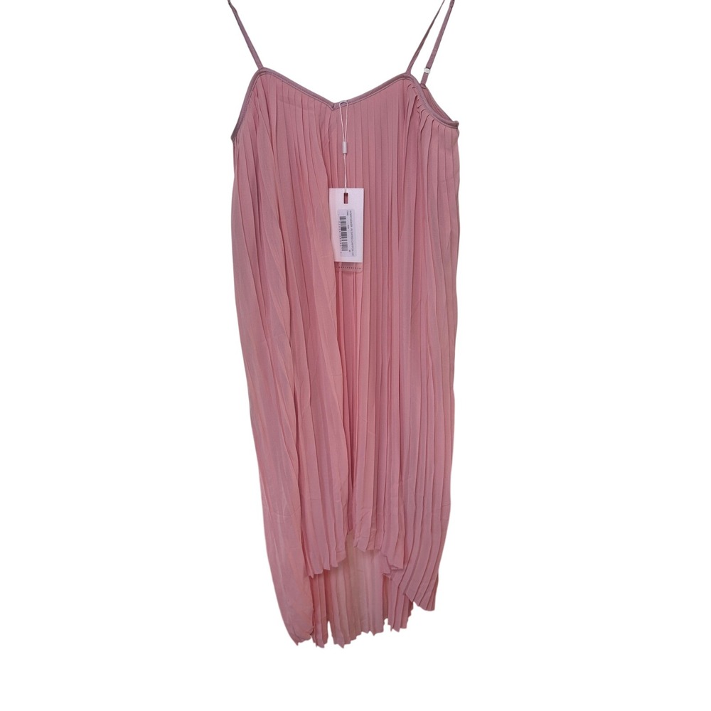Endless Rose Pleated Chiffon Dress M Pink High Low Hem Coquette Balletcore